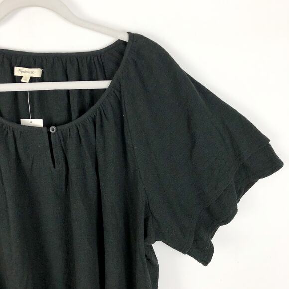 Madewell Womens Texture & Thread Tiered-Sleeve Top Size 3X Black NWT - Picture 6 of 11